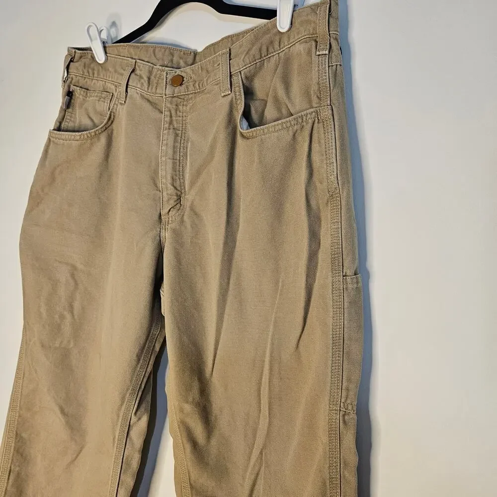 Carhartt Cat 2 Original Fit Flame Resistant Khaki Work pants size 36 x 30